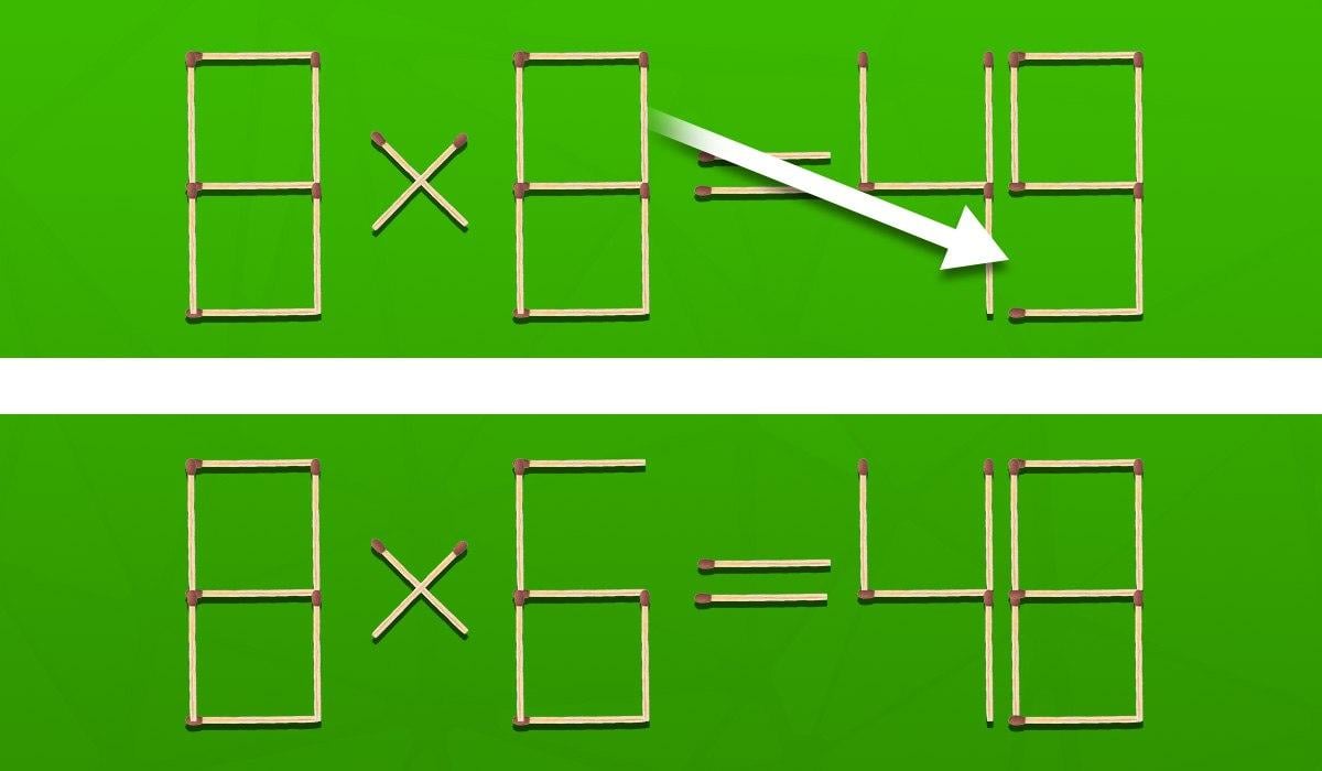 Agykihívás: egy gyufát kell mozgatnod, hogy kijavítsd a hibát.